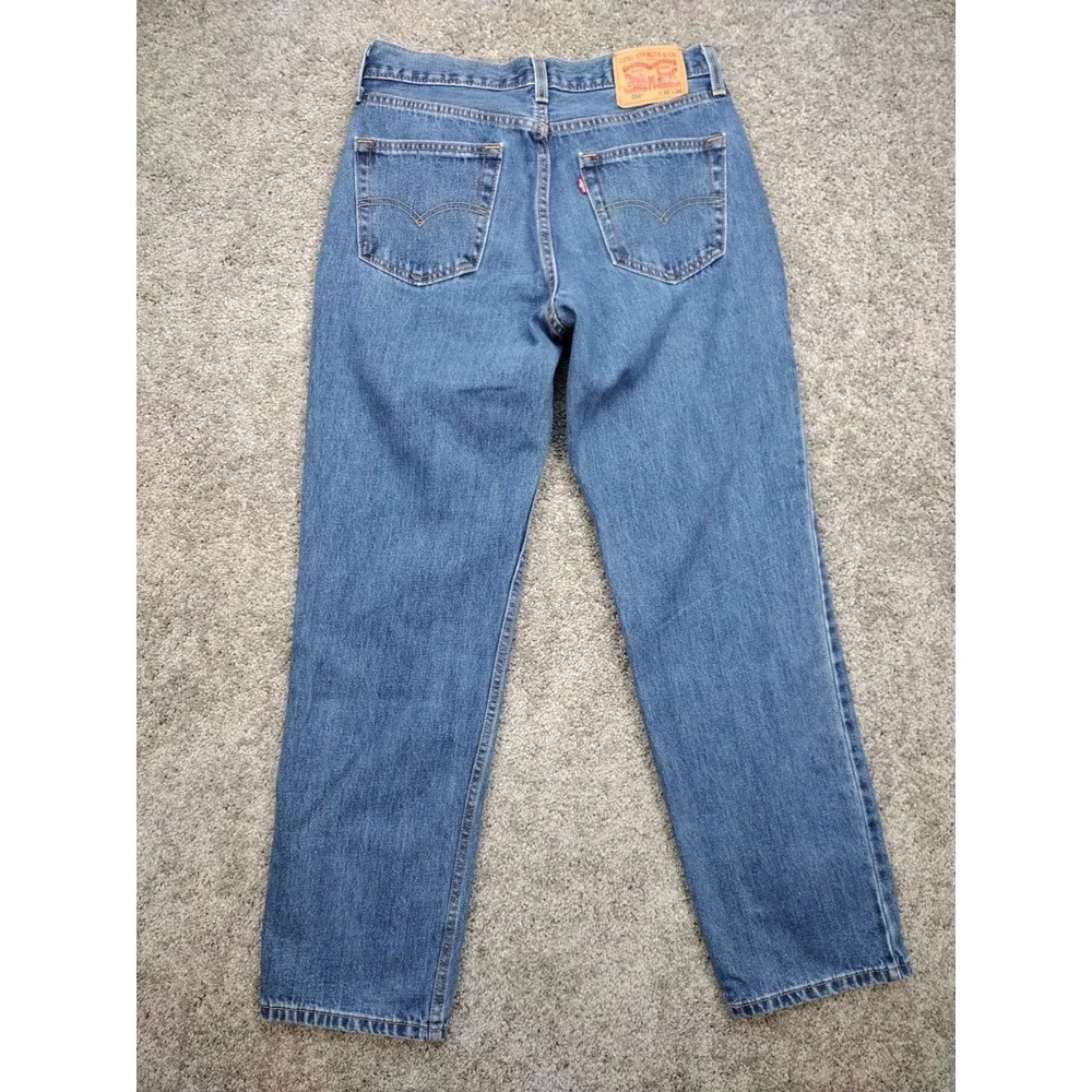 Levi's Mens 550 32x34 Leather Patched Jeans 100% Cotton Classic Minimalist Pants